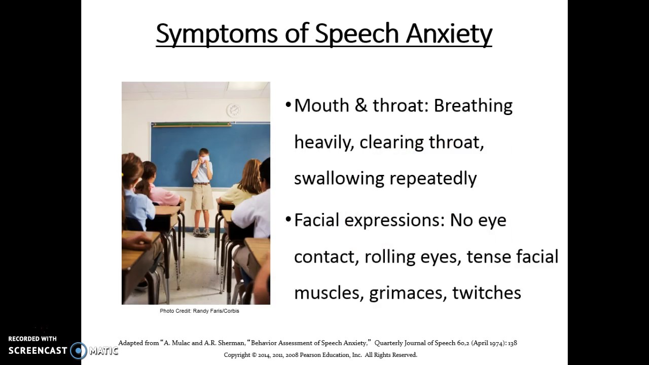 speech and anxiety problems