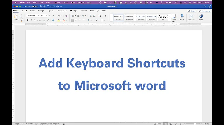 Adding Keyboard Shortcuts on Word (Mac)