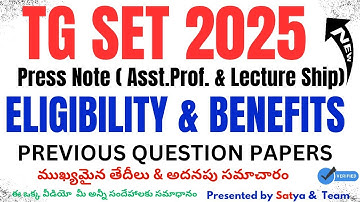 TG SET 2025 OFFICIAL NOTIFICATION  ELIGIBILITY PAPER PATTERN APPLICATION DATE  EXAM DATES PRESSNOTE