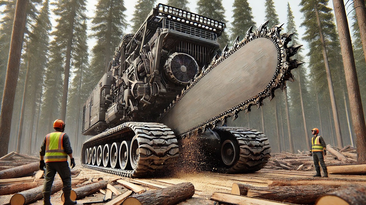 Extreme Dangerous Fastest Big Chainsaw Cutting Tree Machines | Monster ...