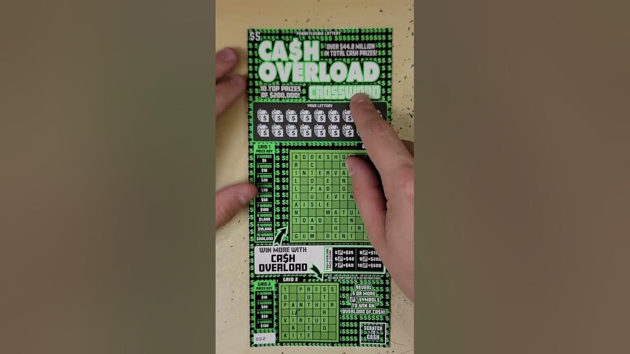 Cash overload crossword pa lottery 3 tickets scratch lottery 