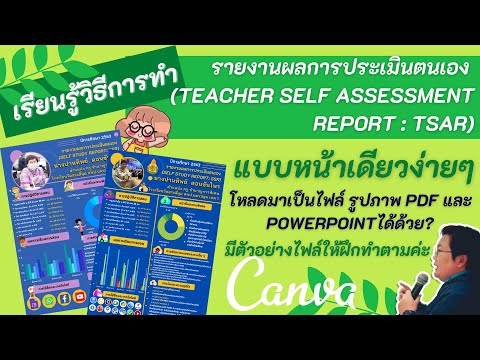 เรียนรู้วิธีทำรายงานการประเมินตนเองของครู (TSAR)  แบบหน้าเดียวง่ายๆด้วย CANVA มีไฟล์ตัวอย่างให้ฝึกทำ