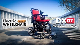 Rubicon DX07 - Lightweight Compact Electric Wheelchair Easy Folding For Travel with Bluetooth