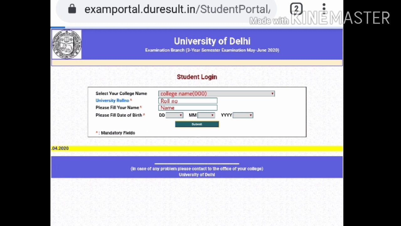 How to fill DU online Examination Form ( May - June 2020) | Loading Issues Tips | DU Students Portal