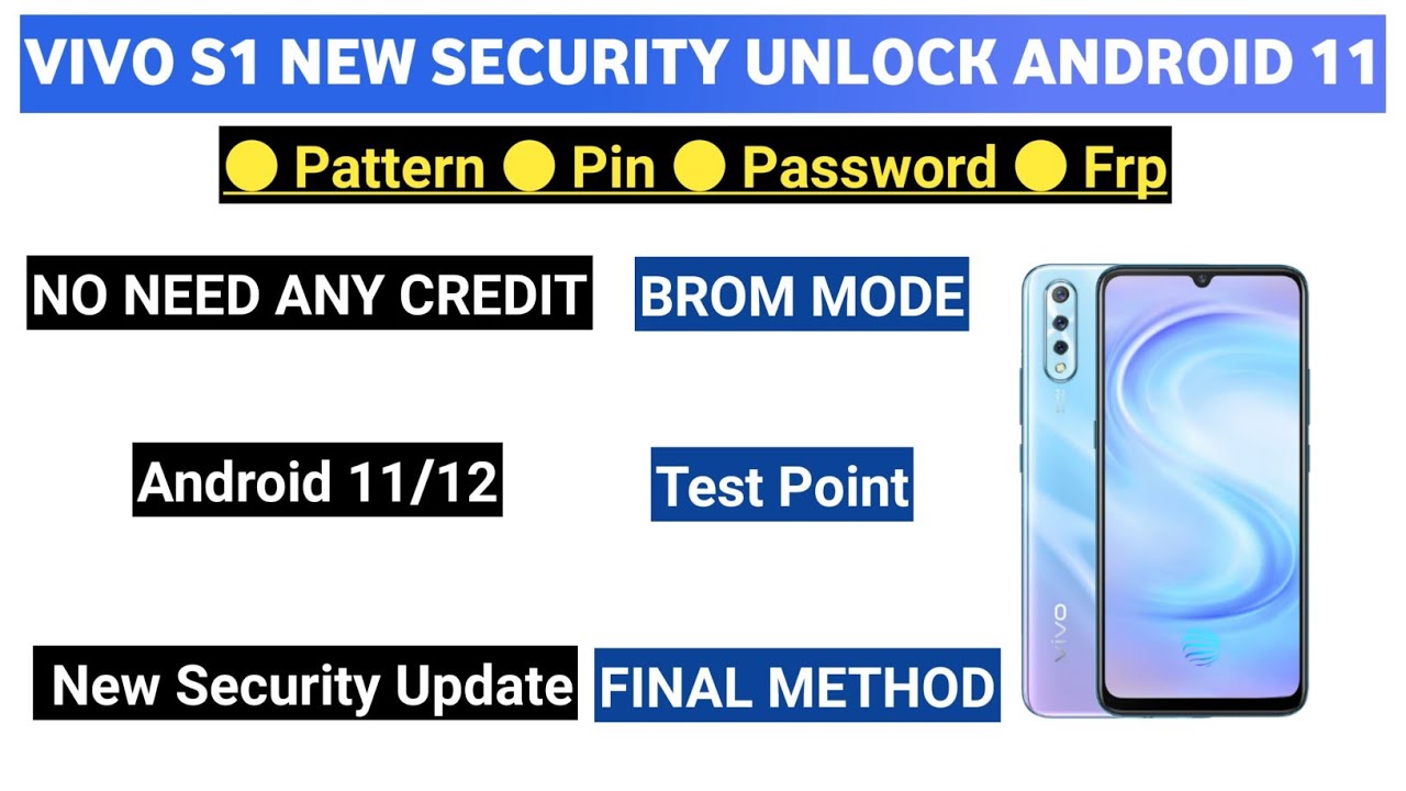 How To Unlock Vivo S1 New Security Android 11/12 || VIVO S1 UNLOCK WITH
