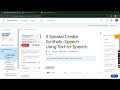 Lab 1 It Speaks! Create Synthetic Speech Using Text-to-Speech