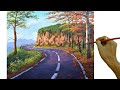 Acrylic Landscape Painting in Time-lapse / Empty Road / JMLisondra