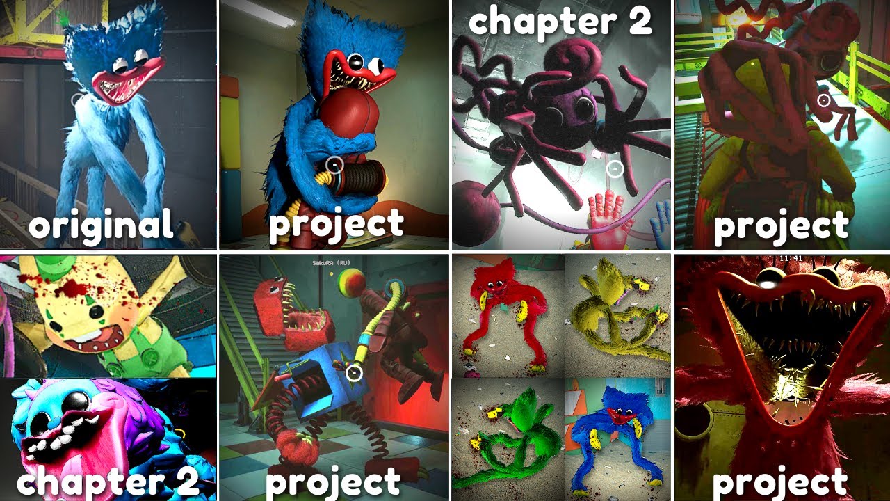 ALL Chapter 1 vs Chapter 2 vs Project: Playtime Jumpscares Evolution  Comparison 