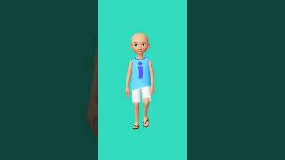 Animasi Green Screen Animation Upin Ipin Walking Front Side Back 22