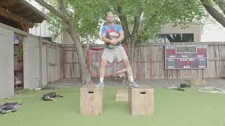 Medicine Ball Split Box Jumps onto Boxes