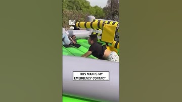 Man plays on the inflatable obstacle course 😂🤦        🎥: @‌augustacastro_ via Collab