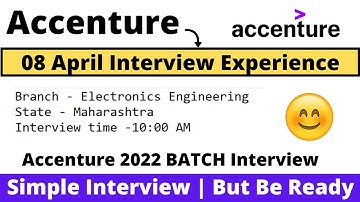 Accenture 8 April 2022 (Today) Interview Experience | Simple Interview But Be Ready | Complete Ques.