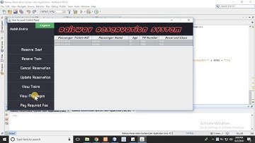 Railway Reservation System Project Java Source code