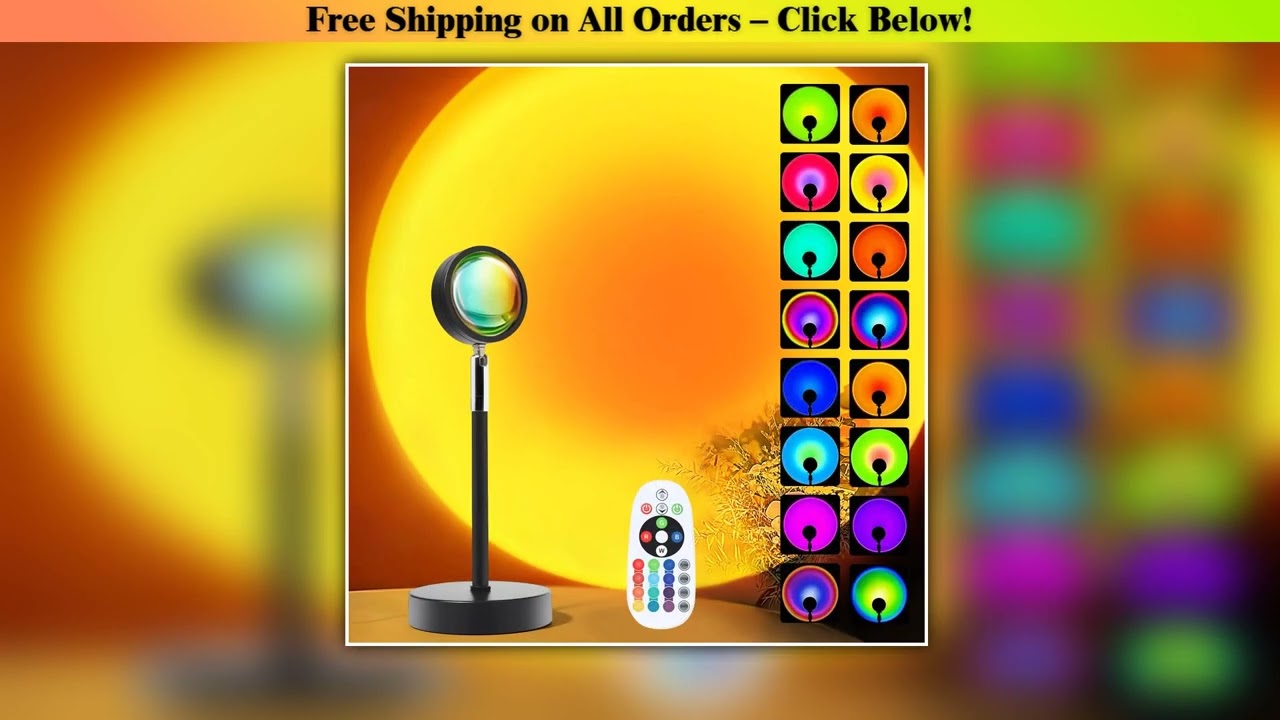 Sunset Lamp Projector, 16 Colors Multicolor Changing LED Night Light, Photography Selfie Party,