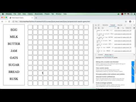 Word Search Game using jQuery: Part 5
