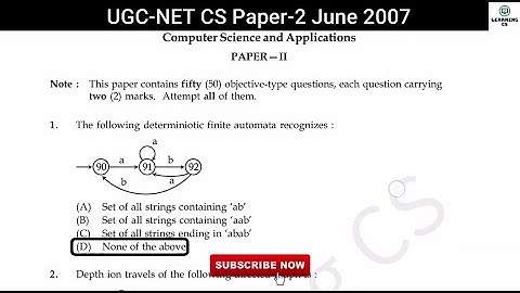 June 2007 | UGC NET Computer Science Solved Paper | J-8707 | NTA UGC NET