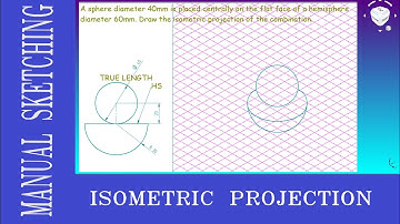 ISOMETRIC PROJECTION | SPHERE ON HEMISPHERE | EGDL | EASY CAED | PROF. DINESH R.