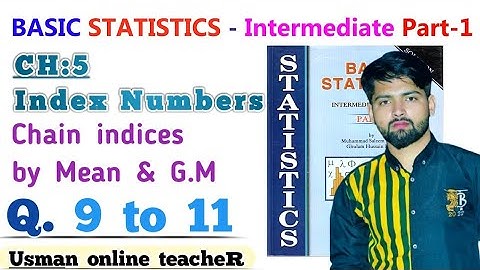 Chain indices | Chain indices using mean median | 11 class statistics ch5 Q11 | 11 stat ch5 Q9 & Q10