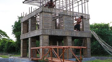 Build Creative Three Story Bamboo Resort House By Ancient Skills (part 2)
