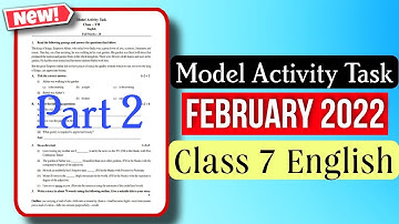 Class 7 English Model Activity Task February 2022| Model Activity Task Part 2