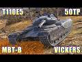 50TP ● MBT-B ● VICKERS ● T110E5 | World of Tanks Blitz Replays #WorldOfTanksBlitz