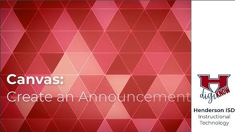 Canvas: Create an Announcement