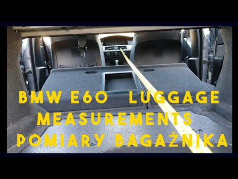 WYMIARY BAGAŻNIKA BMW E60. TRUNK DIMENSIONS. S465A THROUGH - LOADING SYSTEM WITH SKI HOLE