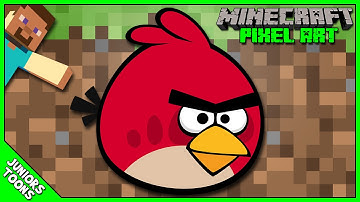 MINECRAFT PIXEL ART | RED BIRD From ANGRY BIRDS | Juniors Toons | #AngryBirdsMovie