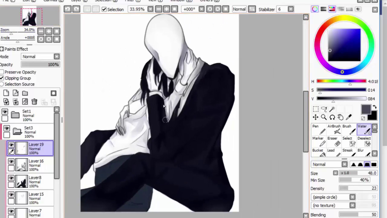 【SpeedPaint】Hug me..please | Slendy X jeff