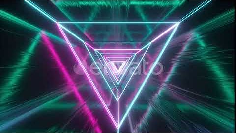 Flying Through Glowing Neon Triangles | Motion Graphics - Envato elements