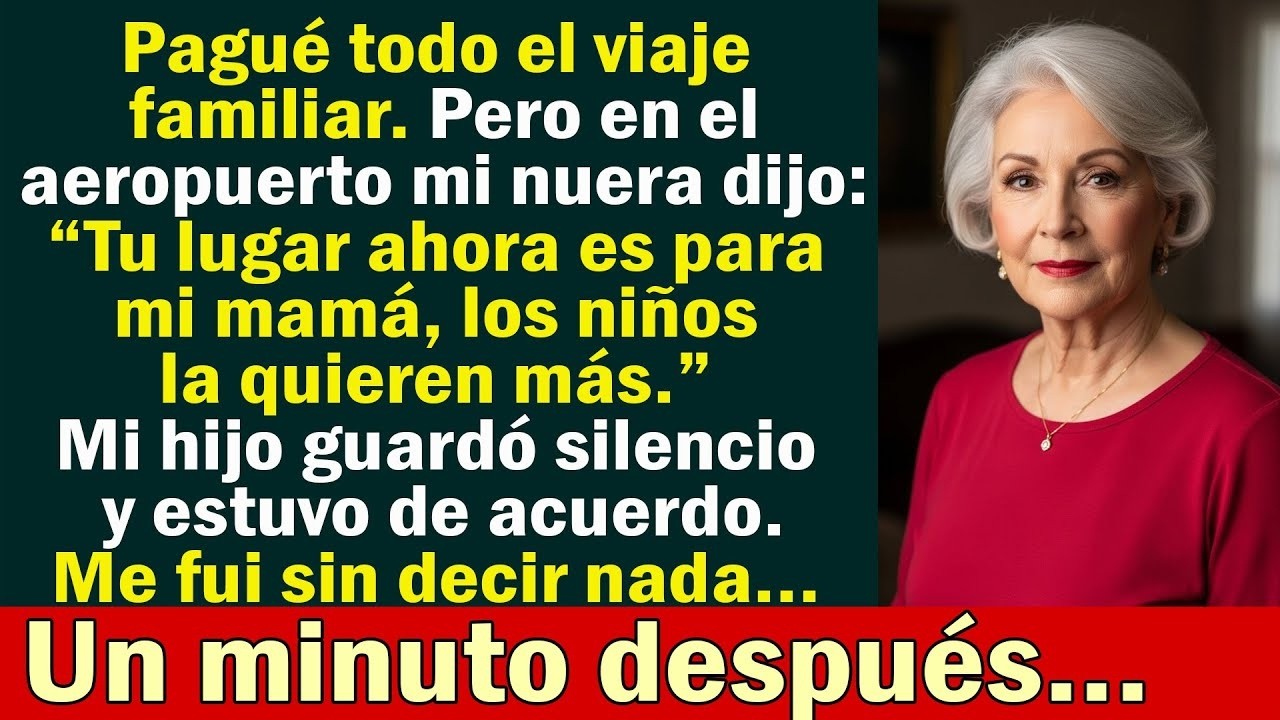 Pagué el viaje familiar… pero en el aeropuerto mi nuera me reemplazó con su madre… y yo hice algo…