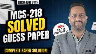 MCS 218 Guess Paper 2026 IGNOU MCS 218 Data Communication and Computer Networks Important Questions
