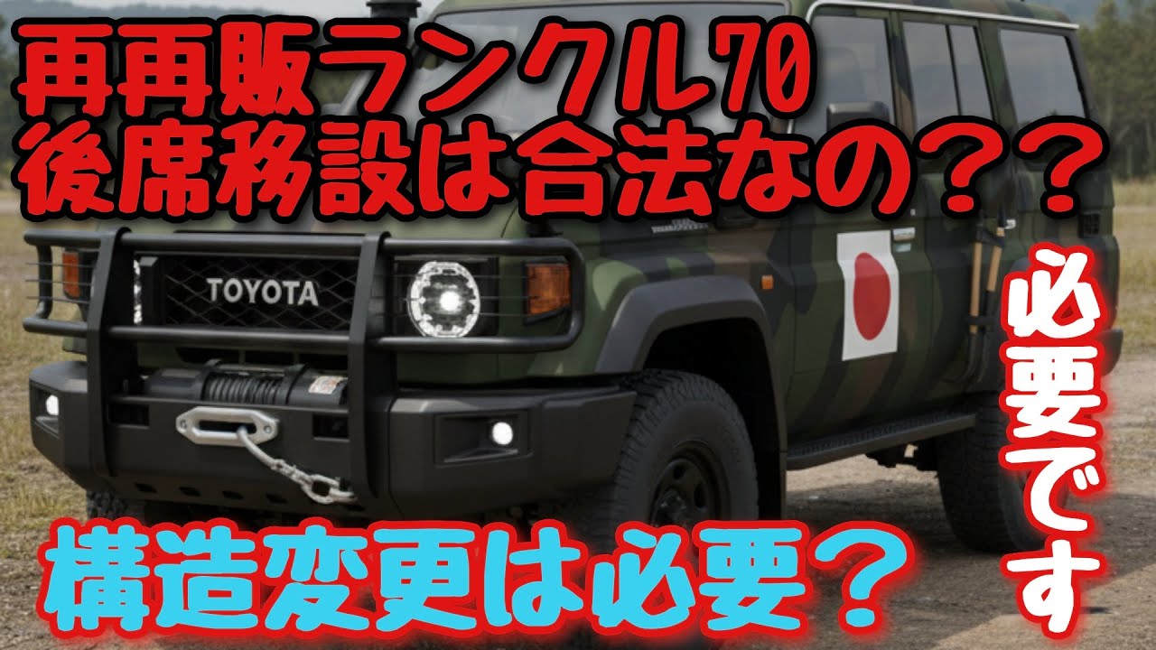 いま流行りの再再販ランクル70の後席移設キット！法的問題や構造変更は