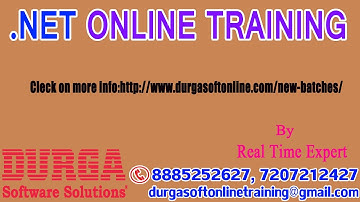 Demo on . NET  online training in DURGASOFT by Expert Faculty!!!