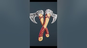 3d warrior axe art #shorts #3d #art #3dsmax #photoshop #illustrator #axe #stylized  #gameassets #cgi