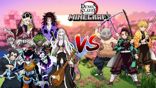 Tanjiro, Inosuke And Zenitsu Vs All Upper Moons! Demon Slayer Minecraft Battle