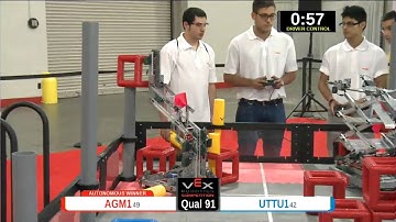 2015 VEXU Q91 - AGM1 vs UTTU1 - 33 to 22-Division Div-VEX U-VEX Worlds 2015