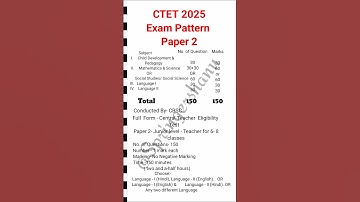CTET 2025 | Ctet 2025 exam pattern | Paper 2 #ctet2025 #ctetexampattern #english #paper2