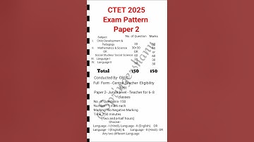 CTET 2025 | Ctet 2025 exam pattern | Paper 2 #ctet2025 #ctetexampattern #english #paper2