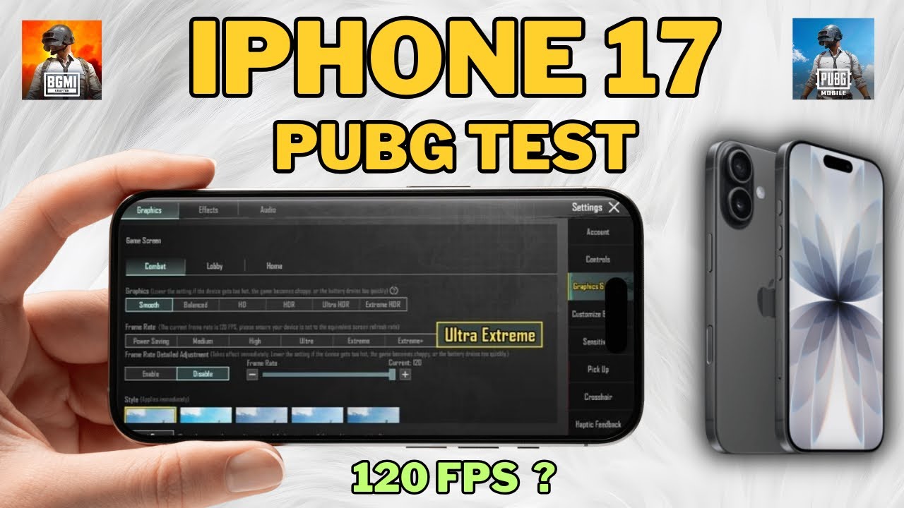 IPHONE 17 PUBG TEST 90 FPS | IPHONE 17 90 FPS TEST #bgmi #iphone17 ...