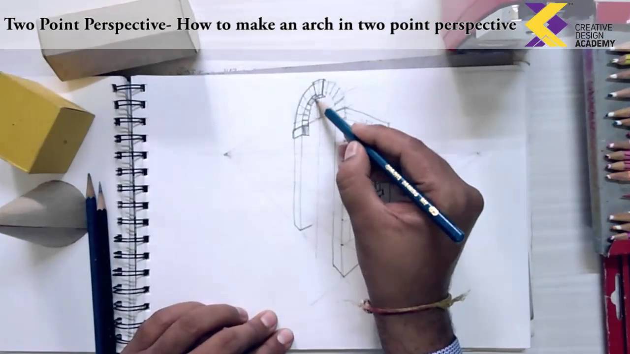 NATA 2019- Two Point Perspective - How to make an Arch in two point perspective (NATA CDA) Sketch 4