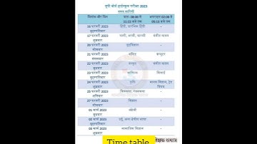 UP Board Time Table 2023। 10th time table up board।#shorts #upboard #timetable