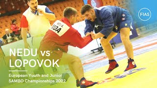 NEDU Alexandr vs LOPOVOK Efim. -79 kg. European Youth and Junior SAMBO Championships 2022