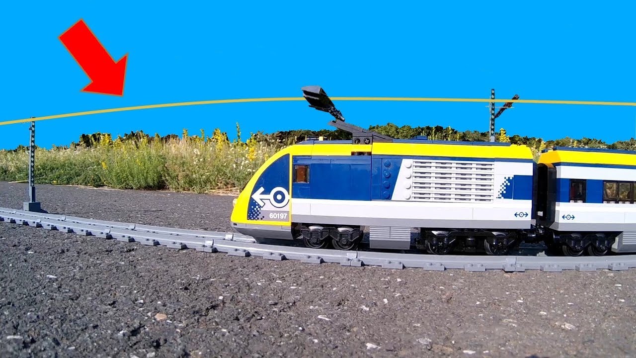 Lego passenger train with Amazing overhead wire (Part 2) YouTube