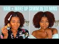 An Actual Wash &amp; GO 🏃🏽‍♀️ 💨 | GRWM: Fast Wash, Moisturizing, Style &amp; Make Up + Two BIG Announcements