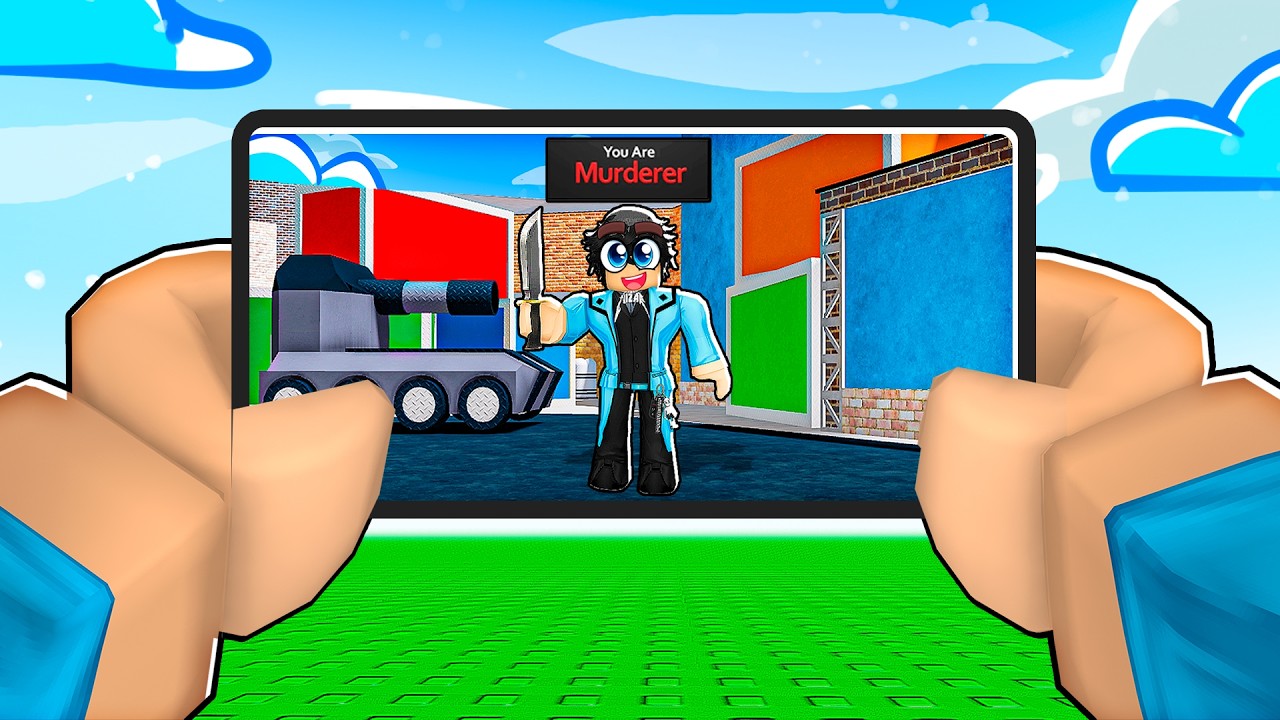 Playing ROBLOX MM2 on MOBILE for the FIRST TIME!