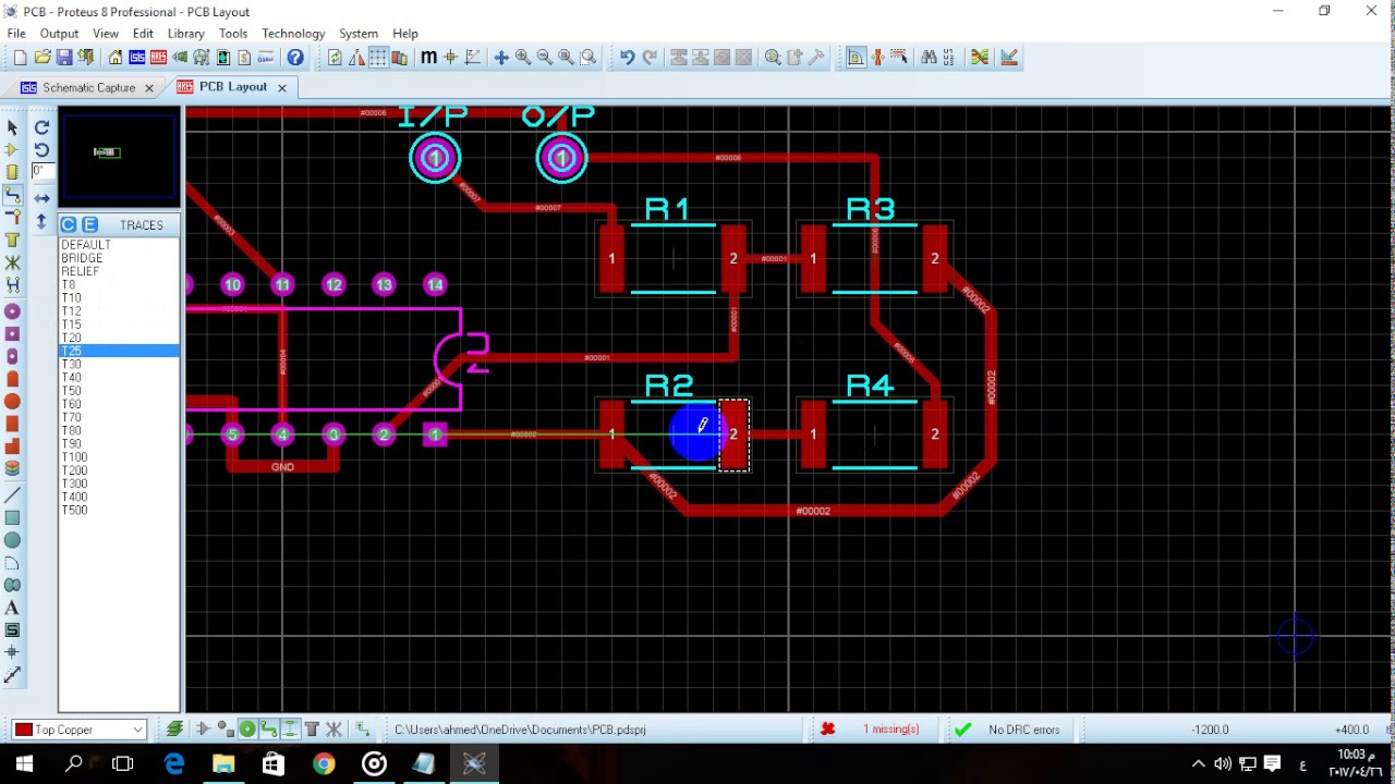 رسم الـ PCB بشكل آلى على بروتس auto routing YouTube