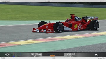 Rfactor2 driving ASR Ferrari F2004 at Circuit de Spa-Francorchamps