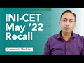 Exam Recall Series INI CET May 22   Community Medicine