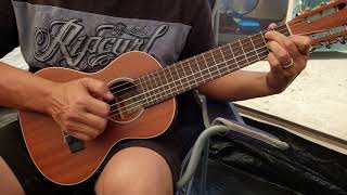 Blues Guitarist Improvising on Guitarlele